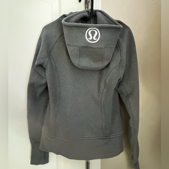 Sparkle Gray Full Length Zipper Scuba With Hood - Picture 4 of 4